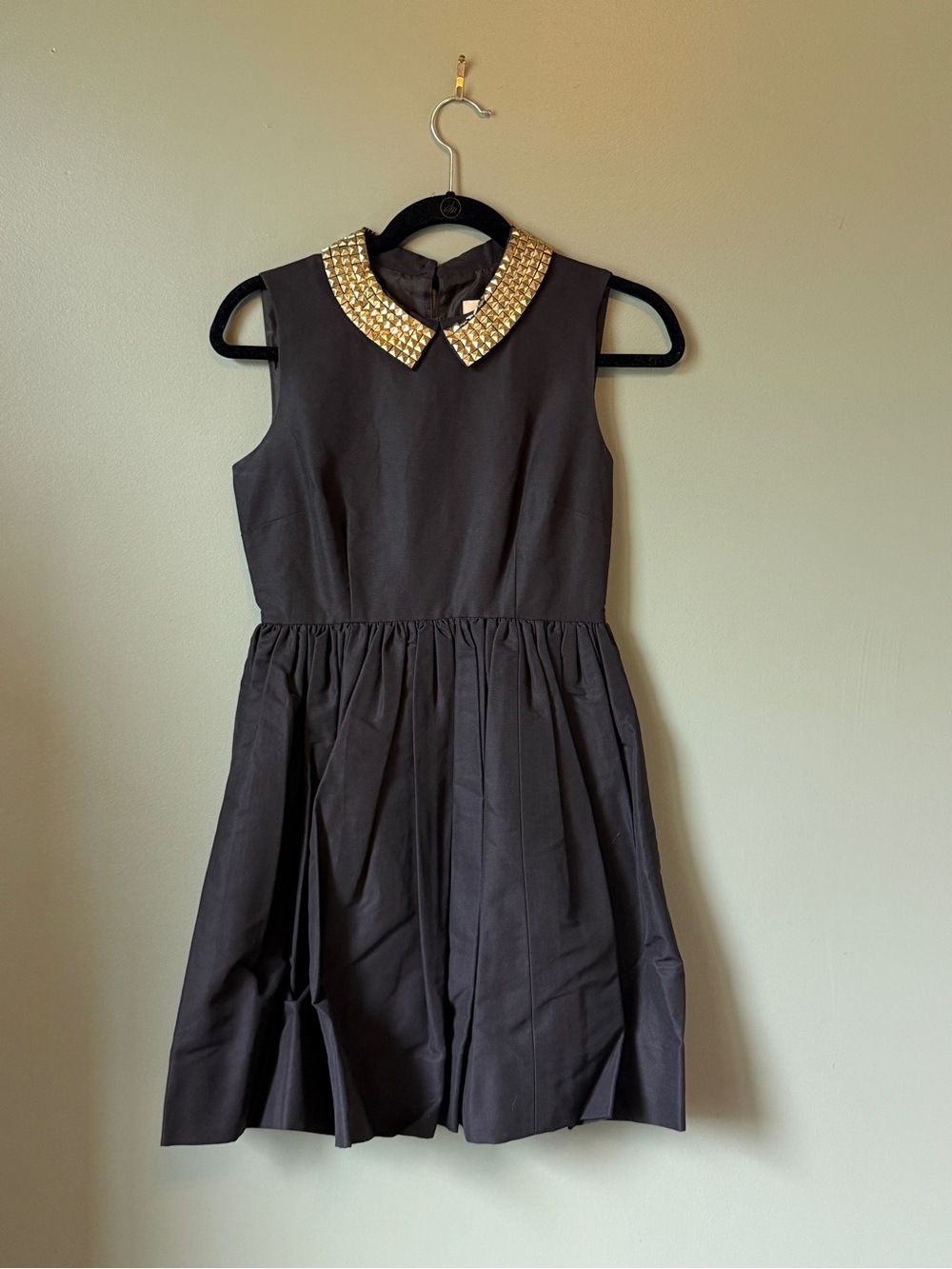 kate spade - Laurence Dress - Black w Gold Studded Collar - Size 0